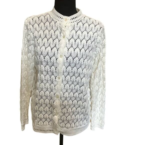 Vintage Winter White Cardigan By Wards - Picture 1 of 12